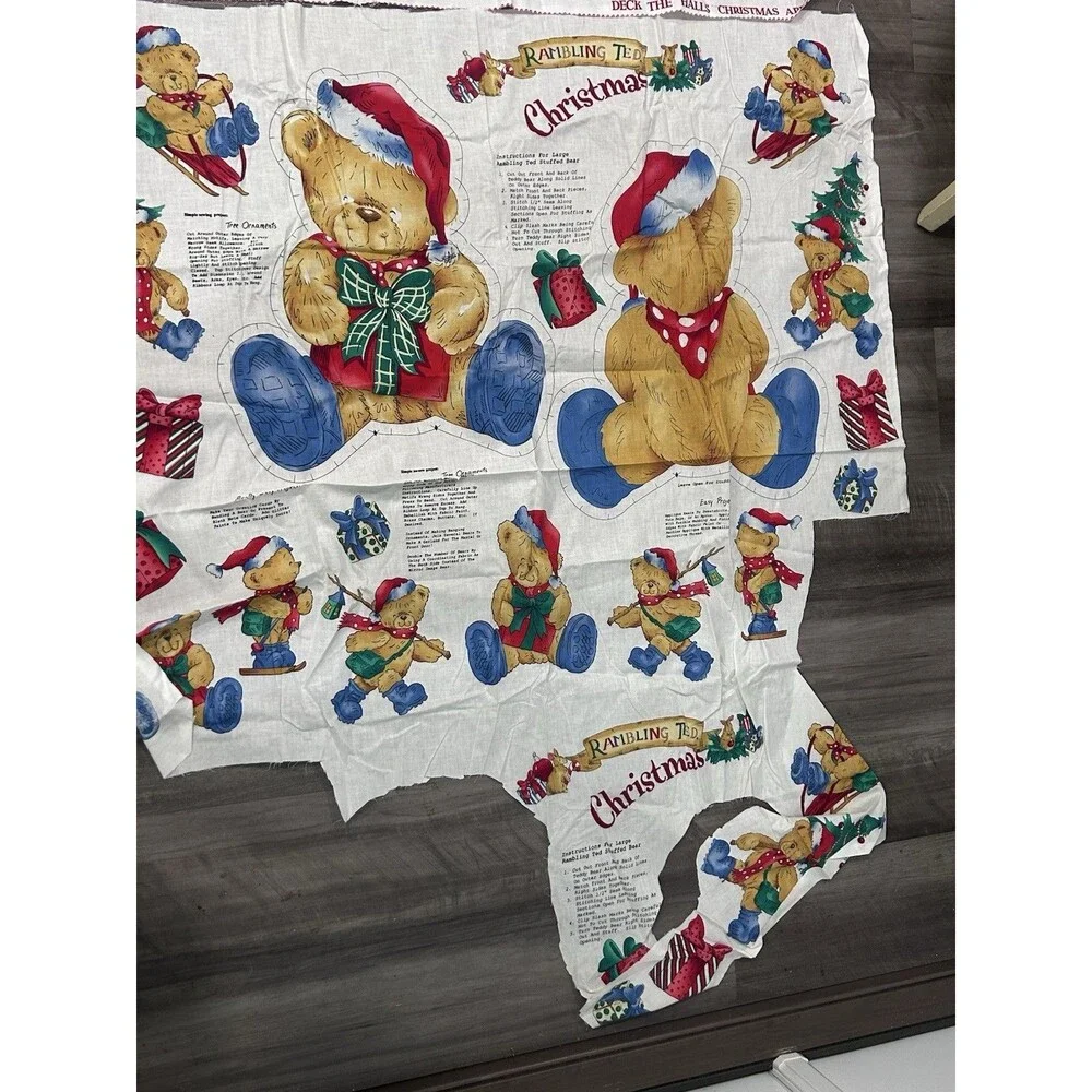 Vintage Christmas Quilting Craft Cotton Fabric Lot  See Description Over 4 Lbs